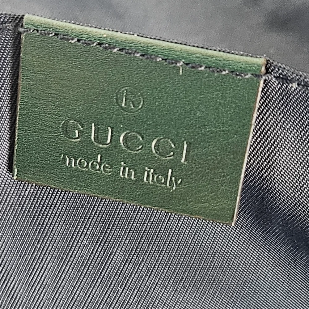 Gucci Vintage Nylon Tote Bag Blue Red Cream NWOT - Picture 3 of 14